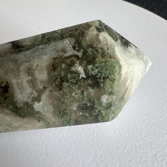 Moss Agate Crystal Meditation Wand (#3) - Picture 4 of 12